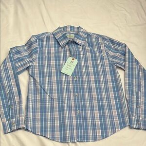 Class Club Blue and White Plaid Button Down Shirt